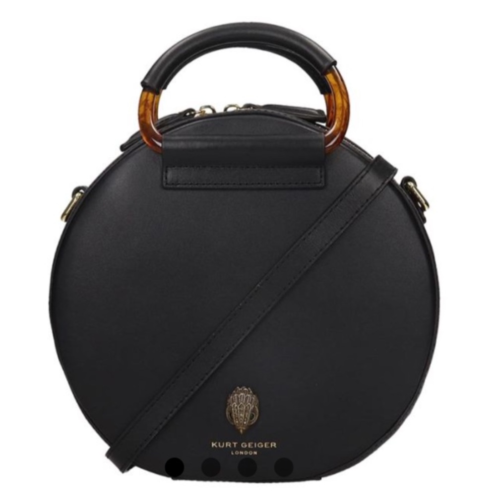 KURT GEIGER HARRIET EAGLE BAG IN BLACK LEATHER